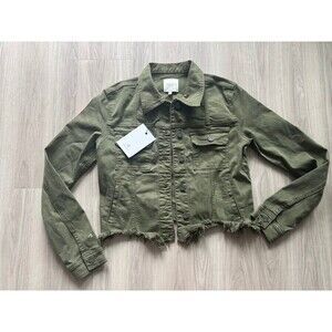 Hidden Jeans Fray Edges Denim Jacket size Small‎